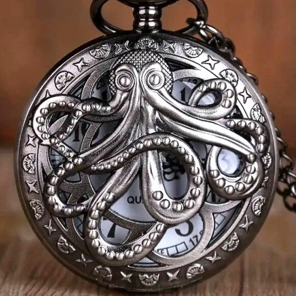 Octopus Kraken Pirate Pocket Watch Steampunk Cosplay Birthday Anniversary Gift